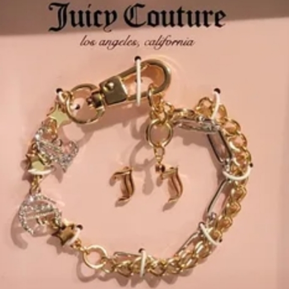๐HP๐๐งโโ๏ธJuicy Couture Layered Monogram Crystal Star Bracelet Set NIB - Picture 4 of 6